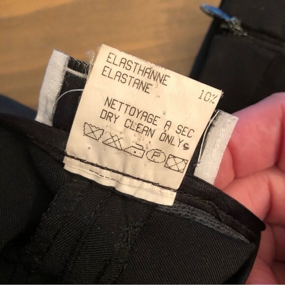 VINTAGE SIGNE PARIS 8 BLACK HIGH WAISTED SIDE ZIP FORMAL DRESS TAPERED PANTS - Picture 10 of 10